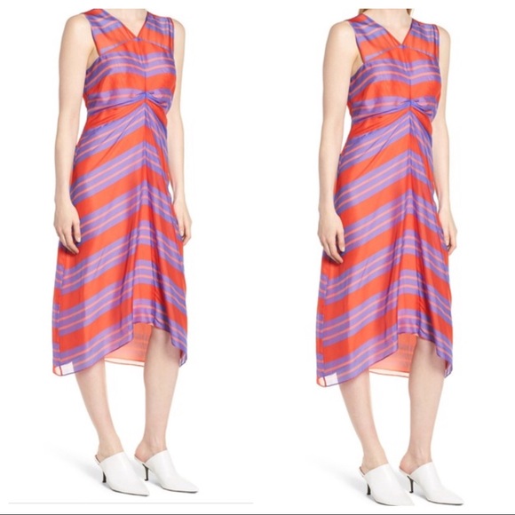 Lewit Dresses & Skirts - Lewit Stripe Silk Midi Dress